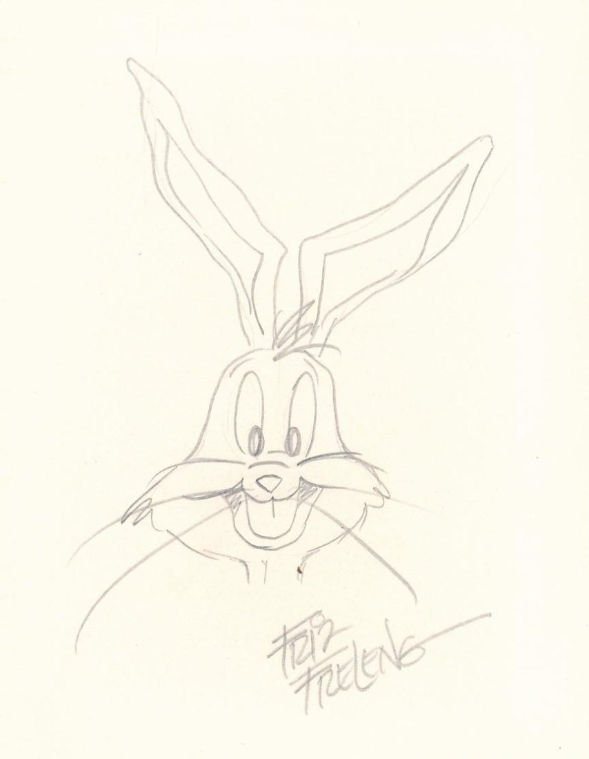 Friz Freleng - Signed Bugs Bunny Sketch (1 of 1)