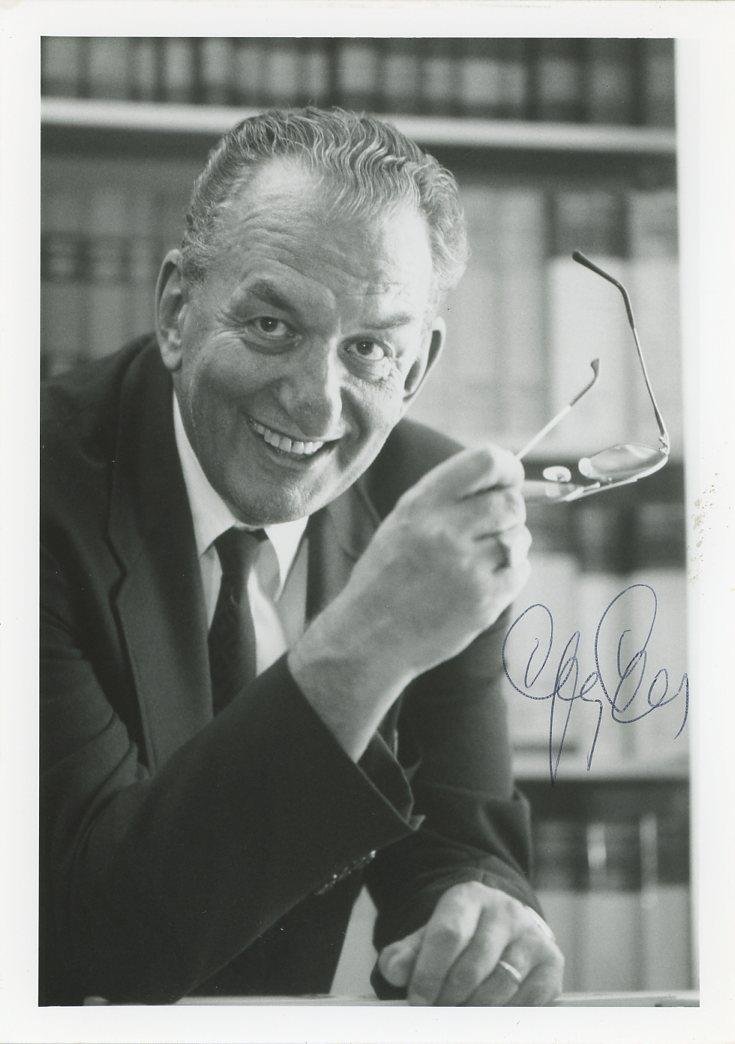 George Olah- Signed Vintage Photograph (Nobel Prize 1994): 5x7 B&W glossy finish vintage photograph signed in black ballpoint ink by George Olah. In very good condition. (1927-2017) George Andrew Olah was a Hungarian-American chemist. His research involved th
