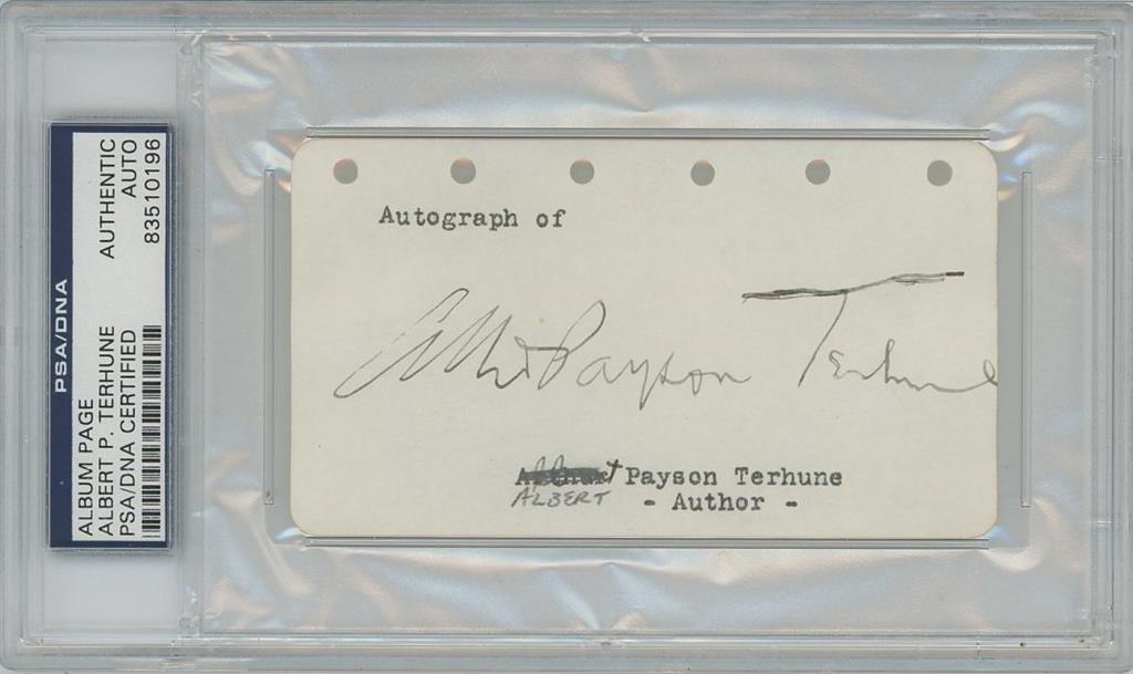 Albert Payson Terhune-Encapsulated Signed Vintage Album Page (Writer) (1 of 1)