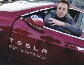 Elon Musk-Signed Color Photograph in his Tesla