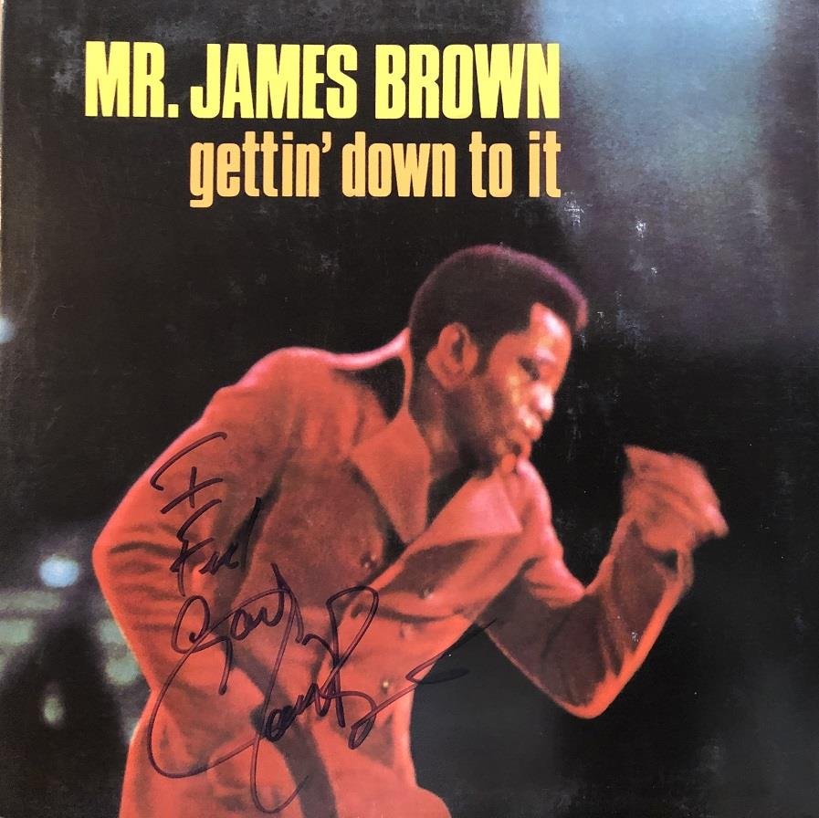 James Brown Signed Record Album Sleeve "Mr. James Brown Gettin' Down To It" (1 of 1)