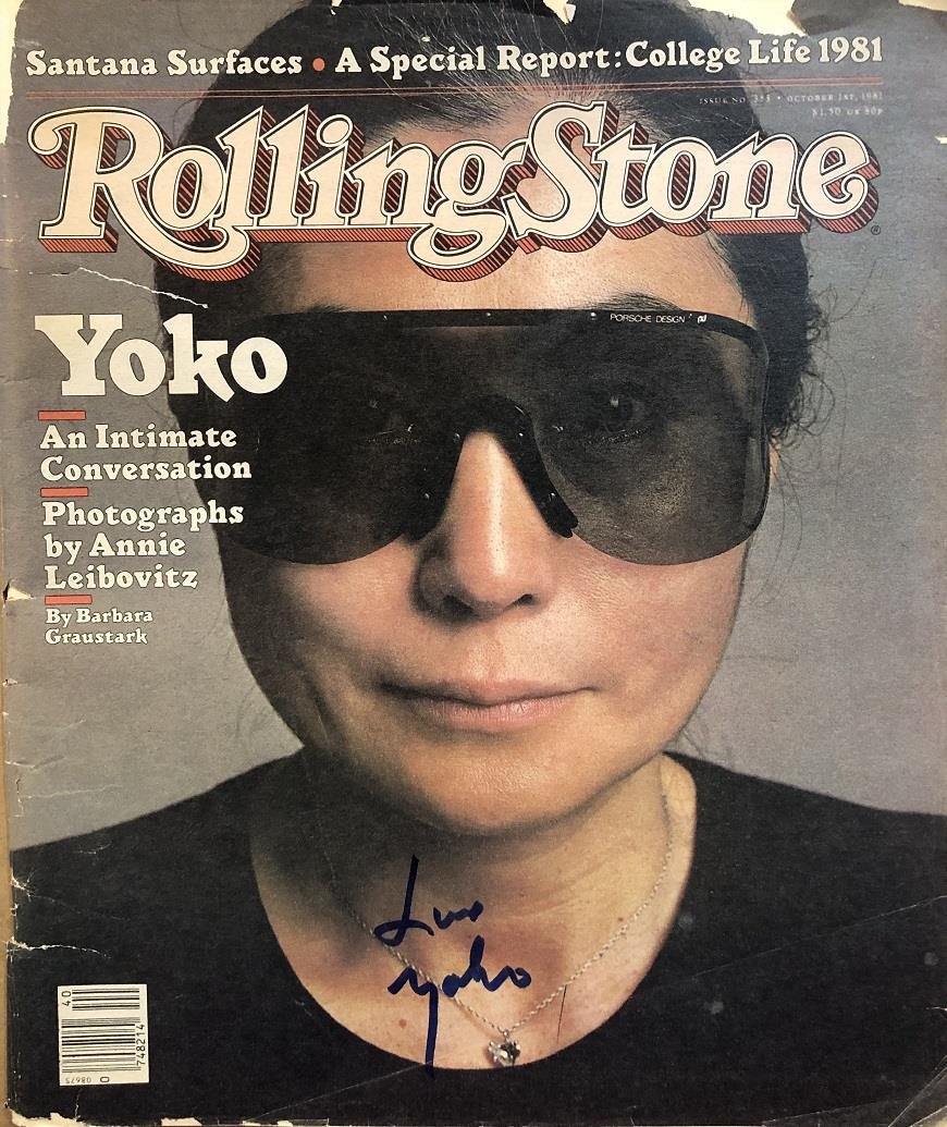 Yoko Ono- Large Full Signed Rolling Stones Magazine (1 of 1)