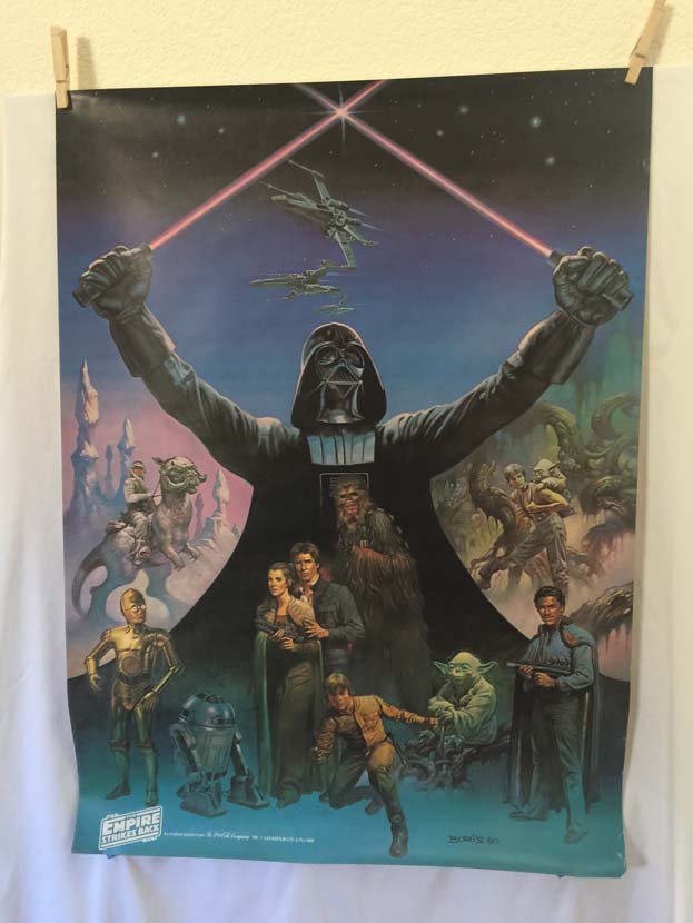 1980 THE EMPIRE STRIKES BACK Poster - Boris Vallejo: This is a 1980 Star Wars Promotional poster featuring artwork by Boris Vallejo. It's an original poster from the Coca Cola Co. and the TM Lucasfilm LTD. Approximate Size - 33" x 24"