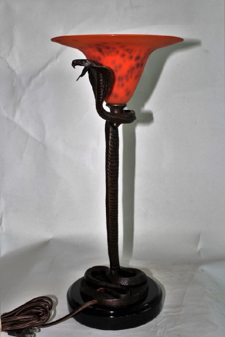 Bronze Cobra Snake Lamp (1 of 5)