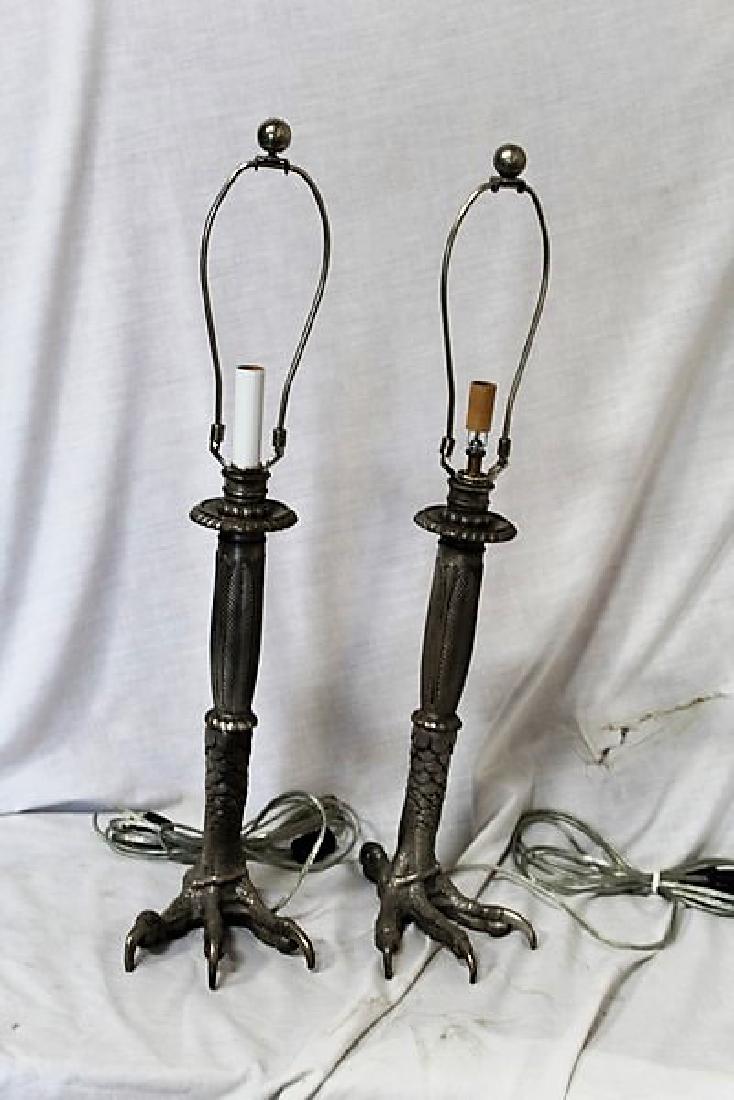 Tiffany Style Eagle Foot Table Lamps (Pair) (1 of 3)