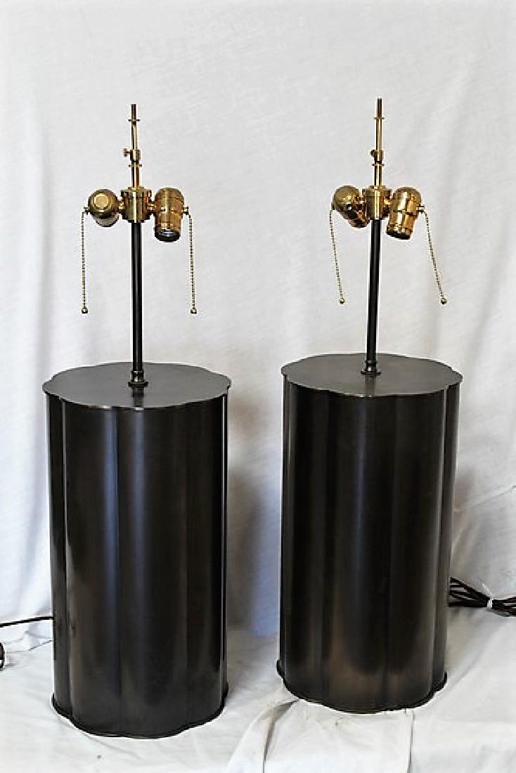 Solid Brass Barrel Table Lamps (Pair) (1 of 3)