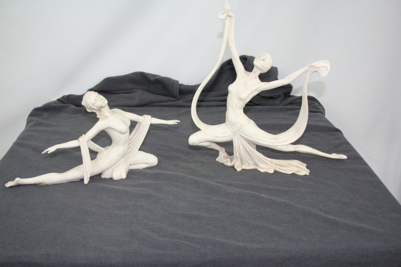 Deco-Modern Style Lady Figurines (Pair) (1 of 4)