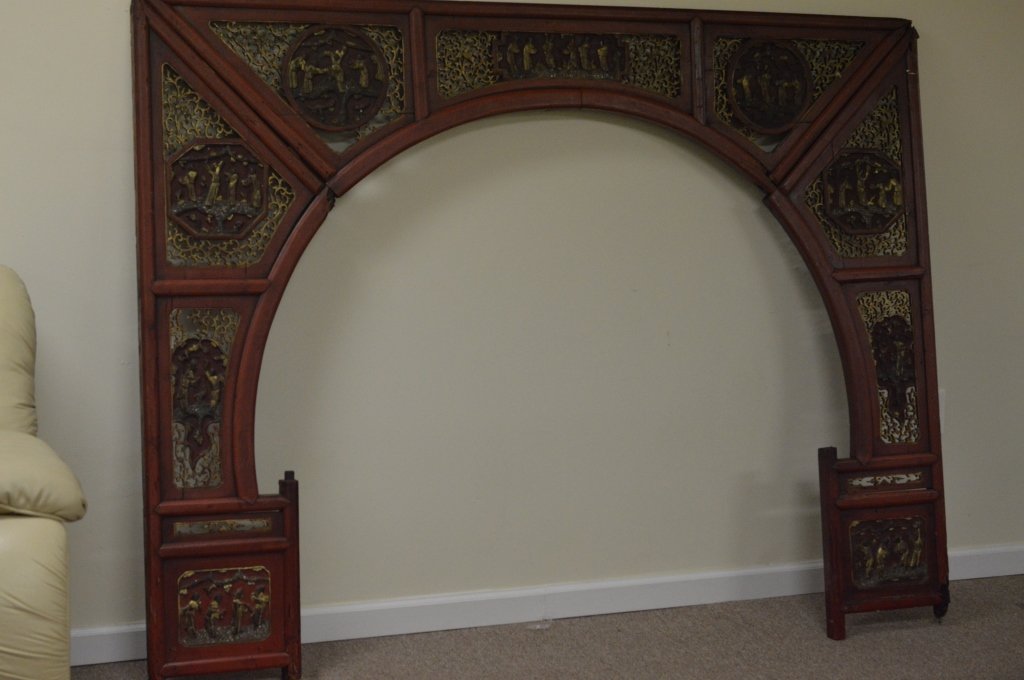 19th Century - Nanmu wood carved Moon Gate (1 of 10)