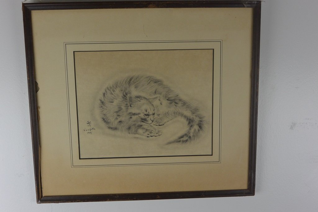 1929 Japanese cat painting by Tsuguharu Foujita (1 of 5)