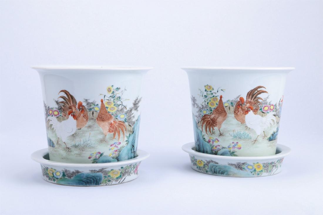 A Pair of Chinese Famille-Rose Porcelain Planter (1 of 12)