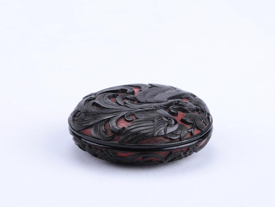 A Chinese Lacquer Round Incense Box with Cover (1 of 5)