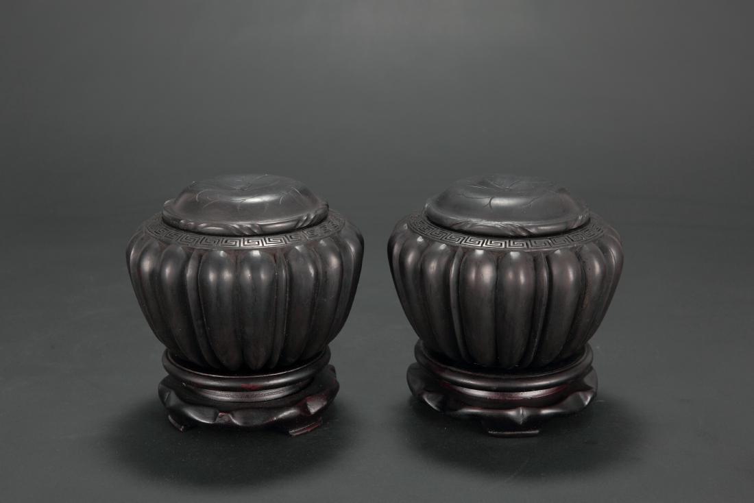 A Pair of Chinese Carved Wood Chest Boxes with Cover (1 of 5)