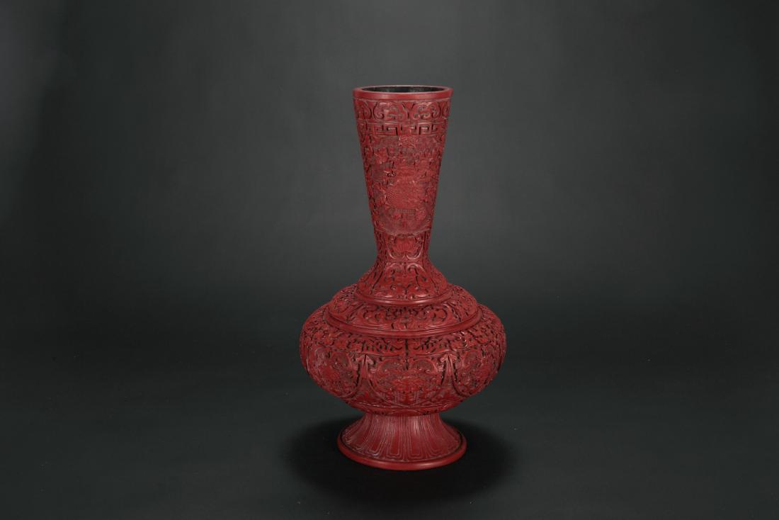 A Chinese Carved Lacquer Vase (1 of 8)