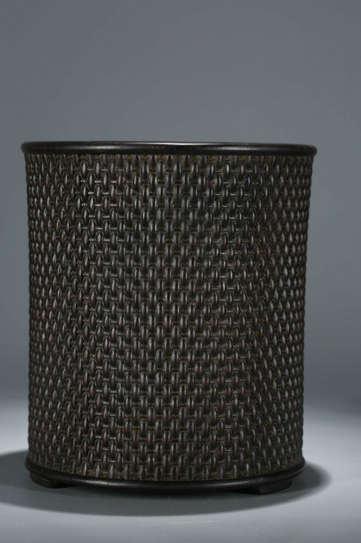 A Chinese Carved Zitan Brush Pot (1 of 5)