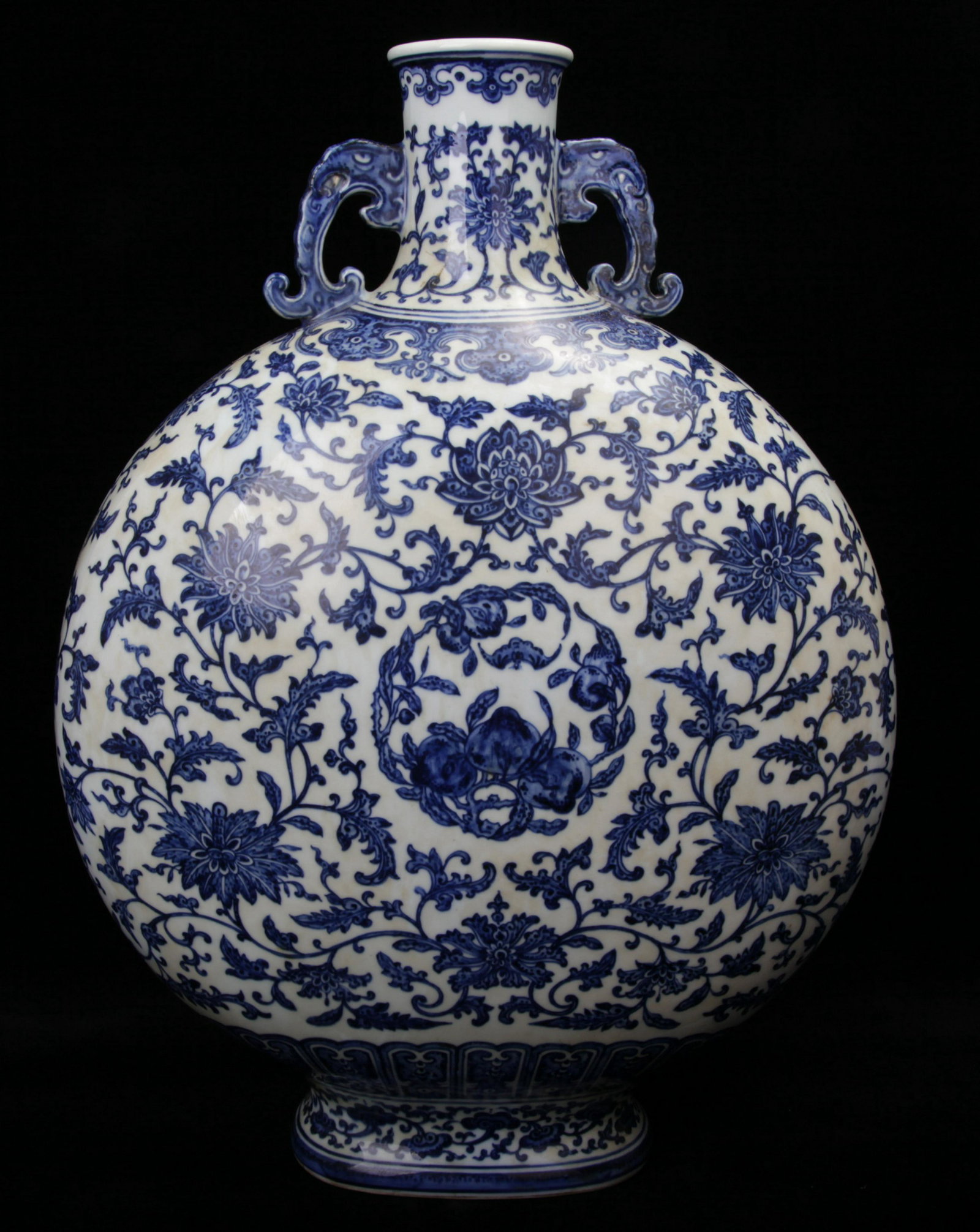 A Chinese Blue and White Porcelain Moon Flask: Ht. 51cm