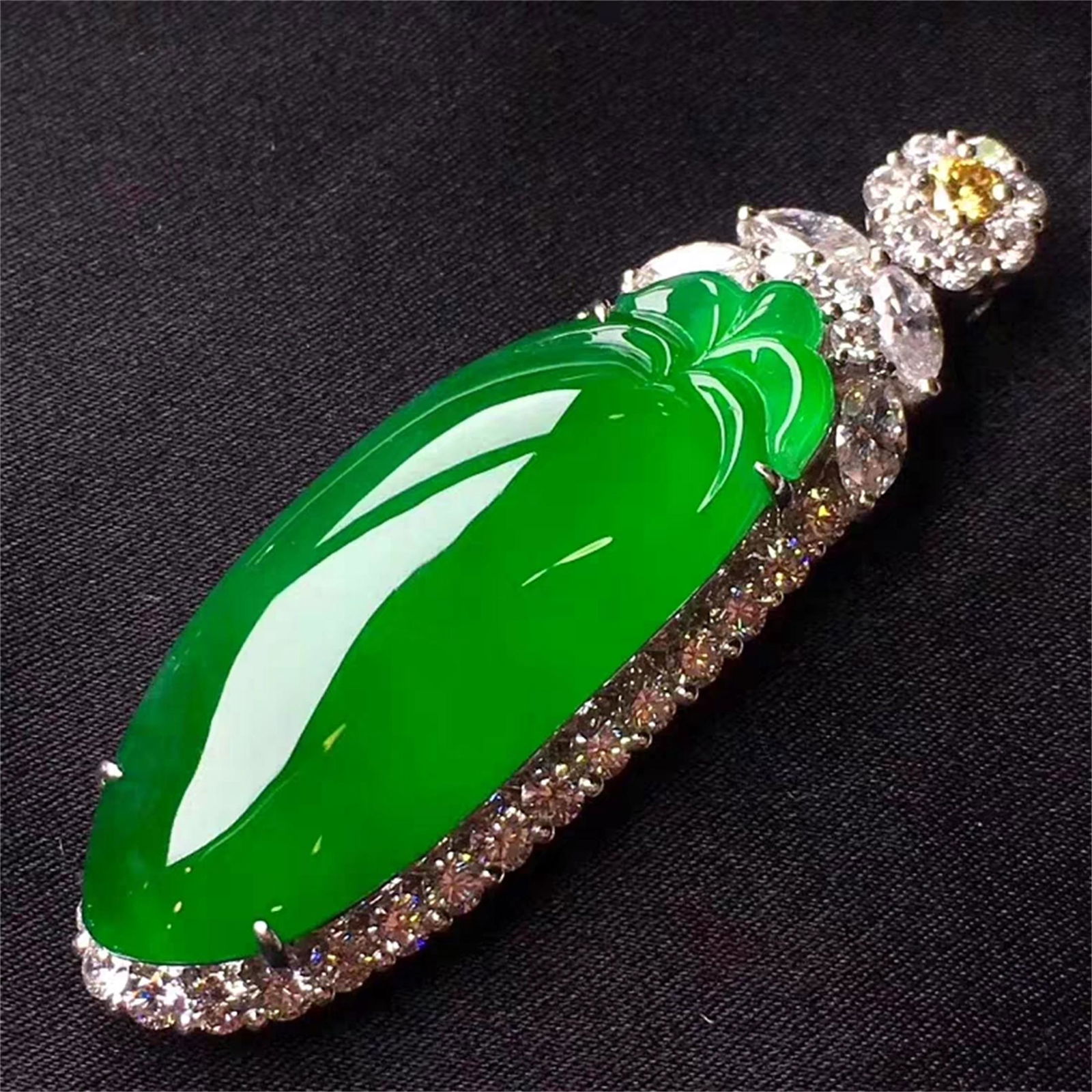 A Chinese Carved Jadeite Pendant (1 of 4)