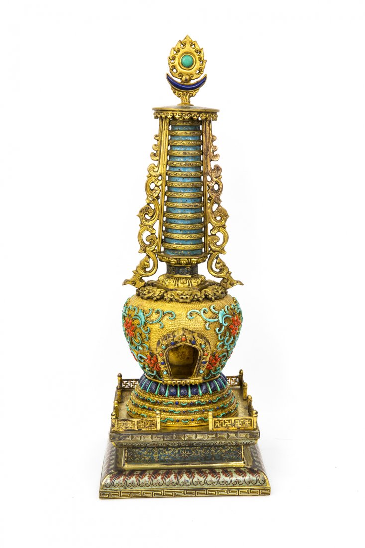 A GILT CLOISONN_ STUPA (1 of 7)