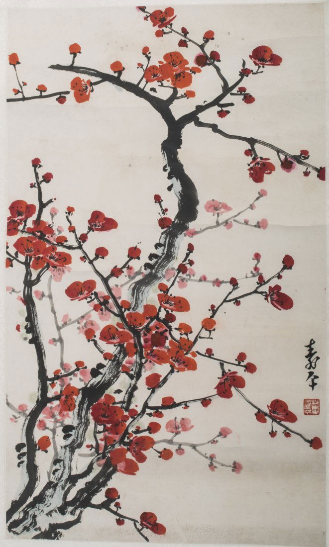 A CHINESE SCROLL PAINTING, DONG SHOUPING (1 of 3)