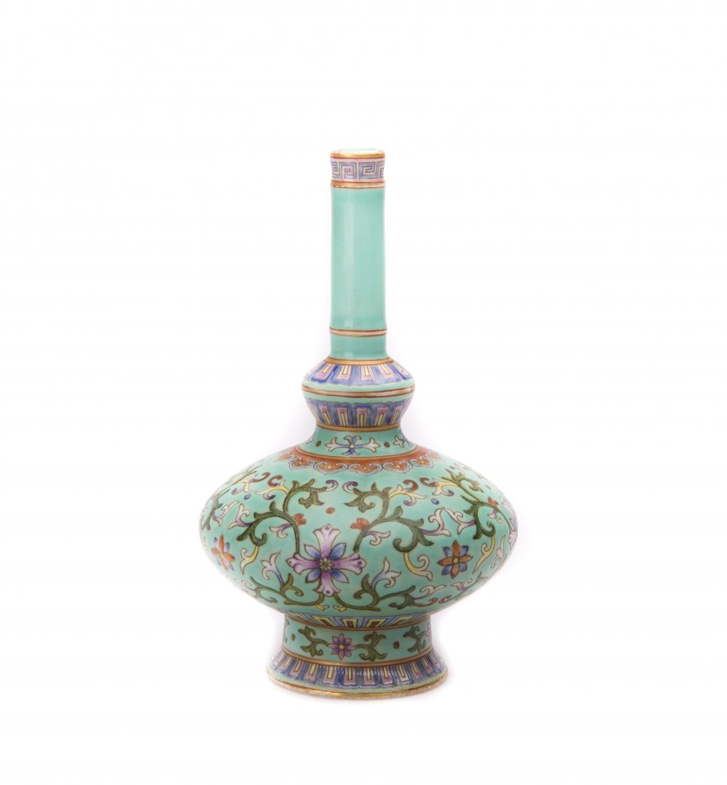 A TURQUOISE GROUND FAMILLE-ROSE WATER DROPPER (1 of 4)