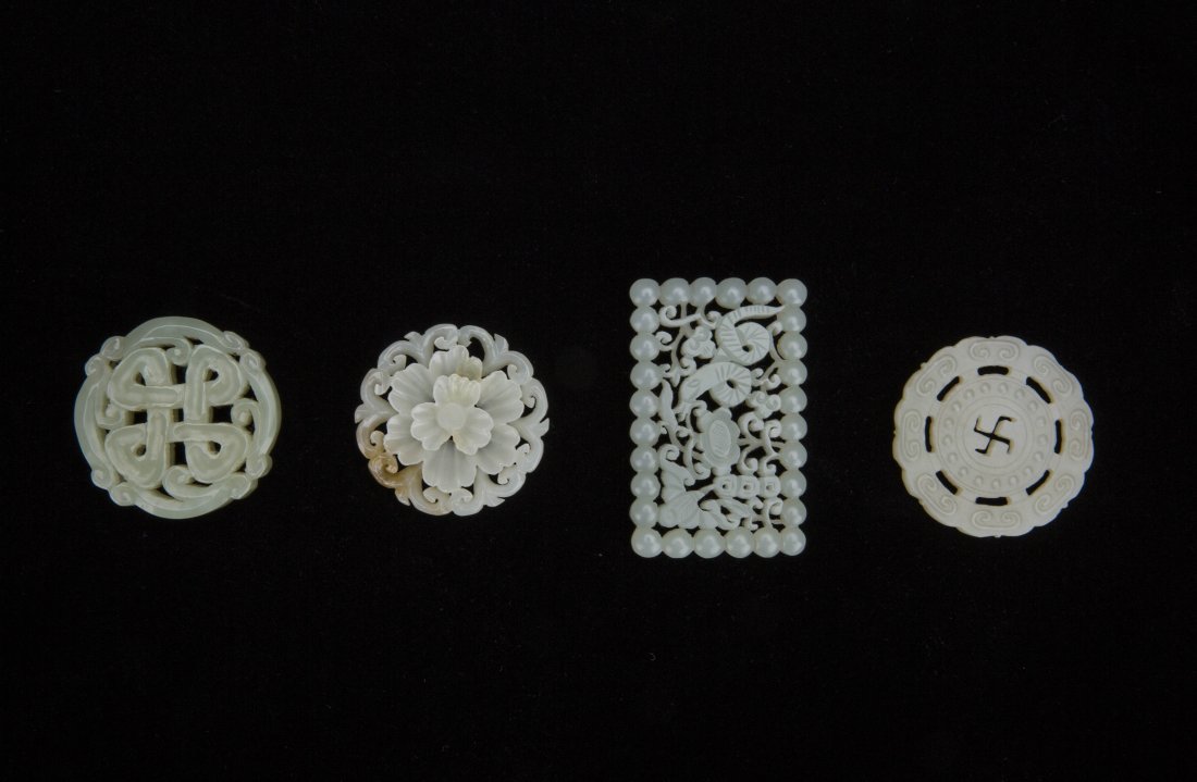 GROUP OF FOUR JADE PLAQUES (1 of 8)