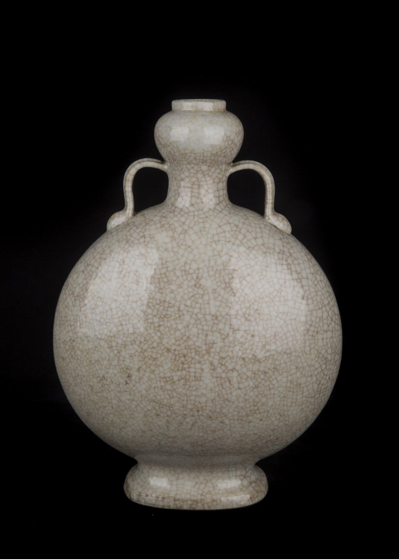 A CHINESE GE-TYPE GLAZED MOON-FLASK (1 of 4)