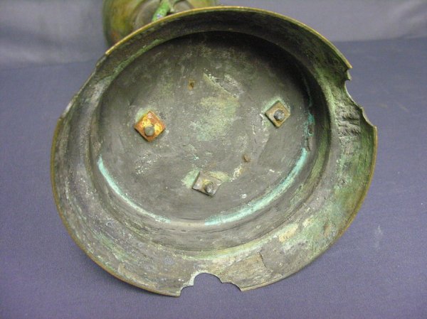 JAPANESE BRONZE AND ENAMEL DRAGON VASE - 9