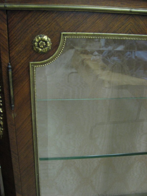 FRENCH STYLE MARBLE TOP CURIO CABINET - 6