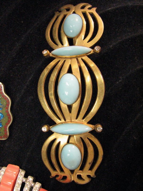 3 PC LOT VINTAGE DECO LADIES BELT BUCKLES - 4