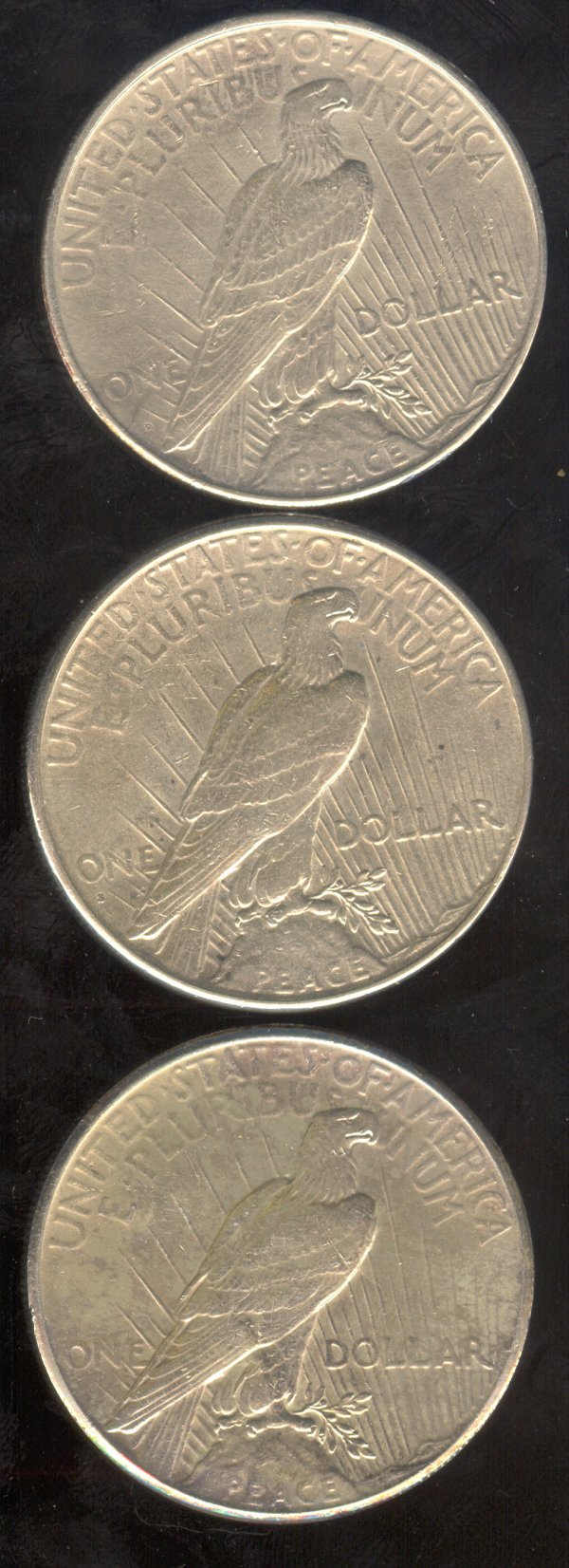 1926 P-D-S U.S. PEACE SILVER DOLLARS - 2