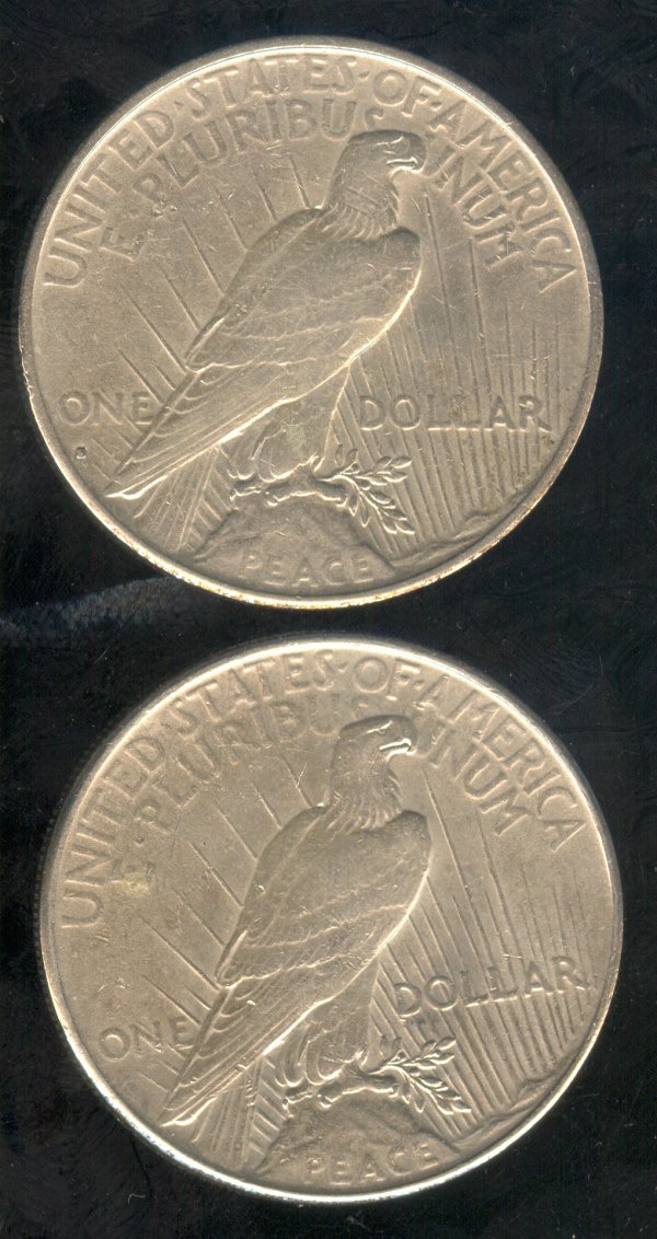 1935 P-S U.S. PEACE SILVER DOLLARS - 2