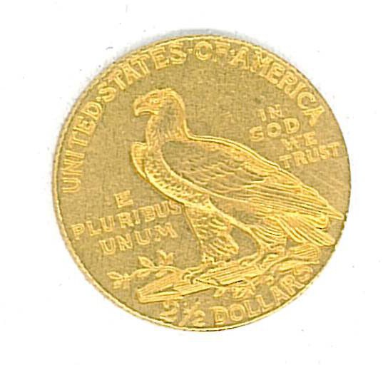 1908 U.S. TWO AND ONE HALF DOLLAR GOLD COIN - 2