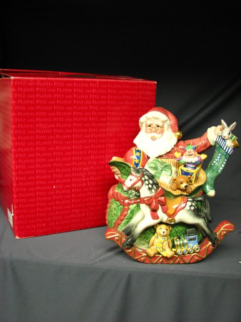 FITZ AND FLOYD OLD FASHIONED CHRISTMAS TEAPOT: FITZ AND FLOYD OLD FASHIONED CHRISTMAS TEAPOT In box,