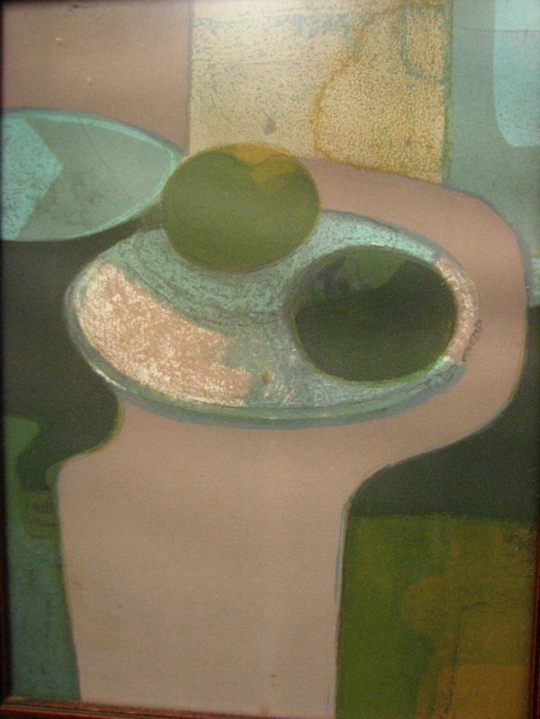 ANDRE MINAUX Lithograph: ANDRE MINAUX 1923- ___ France Title: Nature Monte Aux Fruits Medium: Lithograph Ed. 1000 Size:7 x 9 1/2 Framed and under glass. Frame size: 9 x 11 1/2 Estimate 100.00-350.00