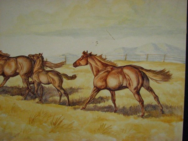 JUSTIN WELLS WATERCOLOR Western Art Horses - 3