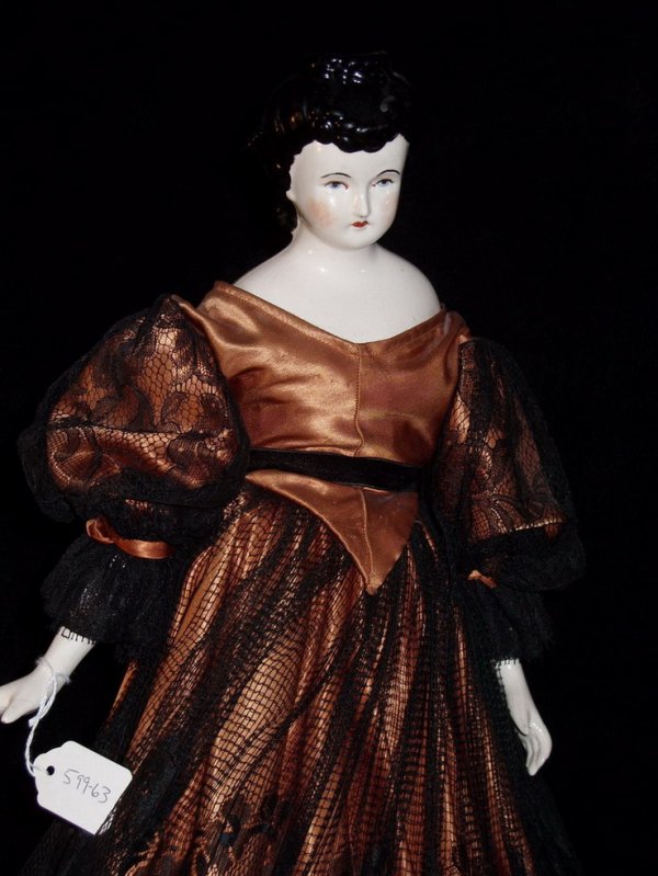 CHINA HEAD DOLL REPRODUCTION NICE DRESS - 2