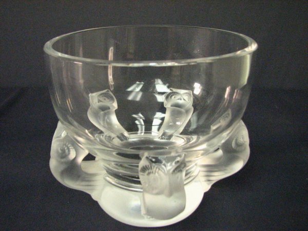 LALIQUE VASE HIBOUX OWLS ART DECO - 2