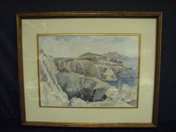 T. TRAIN WATERCOLOR FAR ISLE - 2