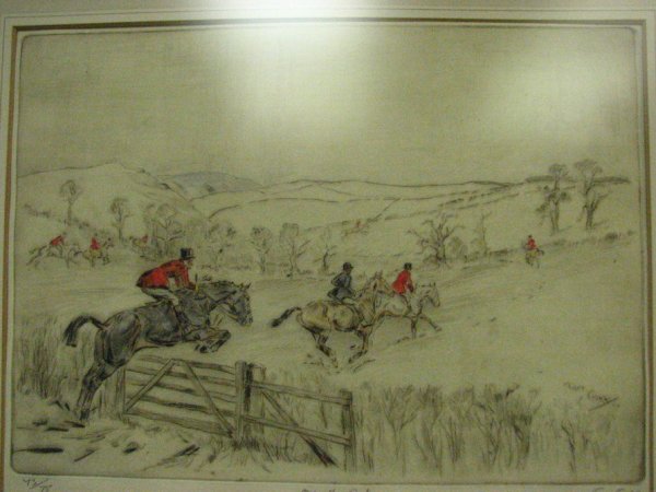 TOM CARR LITHOGRAPH HUNT SCENE - 2