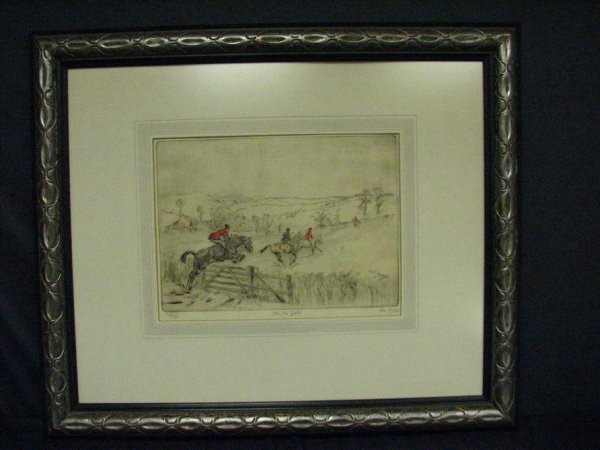 TOM CARR LITHOGRAPH HUNT SCENE - 9