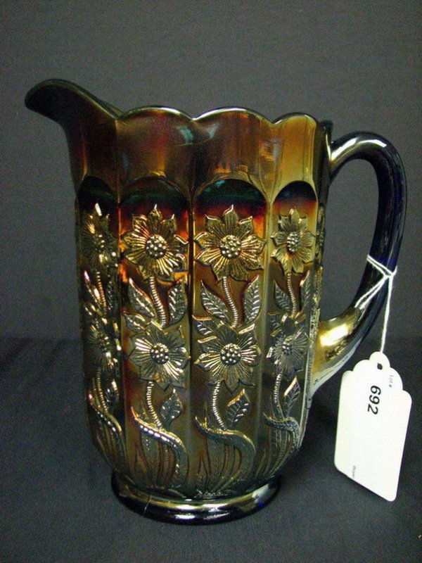 FENTON STARFLOWER CARNIVAL GLASS PITCHER