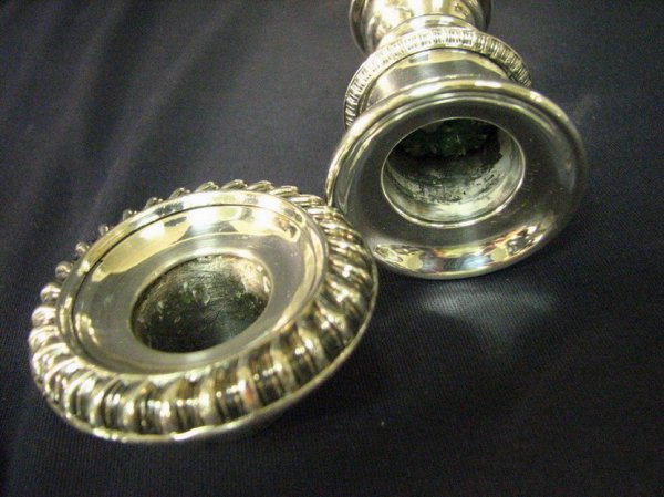 SILVER PLATE CANDLESTICKS - 5