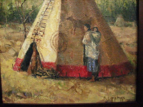 GARY SHERMAN OIL Woman at Teepee - 5