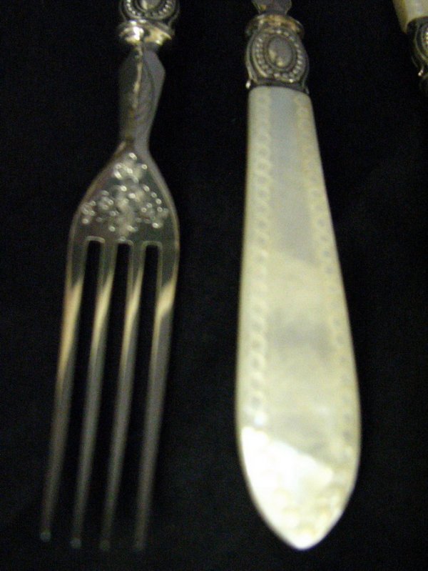 VINTAGE MOTHER OF PEARL FLATWARE 12 PC - 3