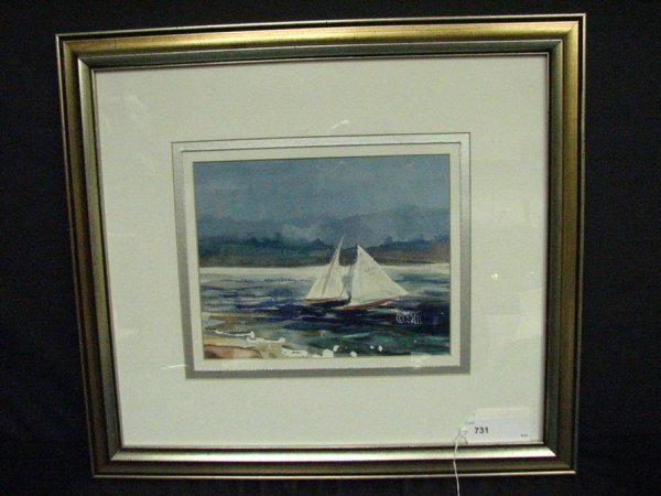COCA BELL WATERCOLOR SAILBOATS - 3