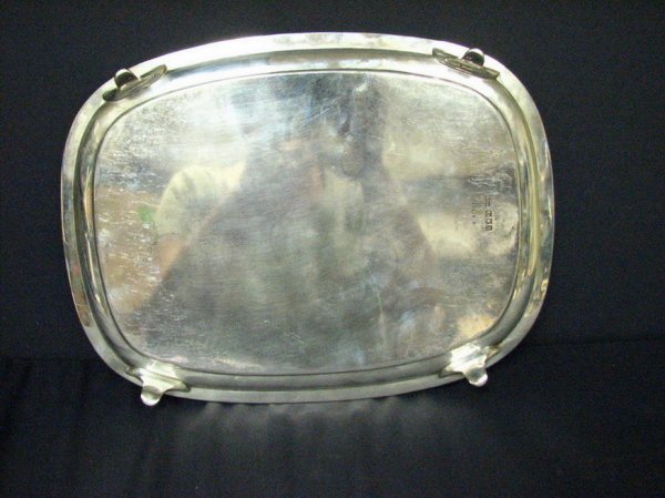 BRITISH STERLING FOOTED TRAY - 3