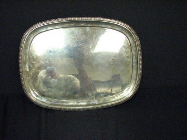 BRITISH STERLING FOOTED TRAY - 4