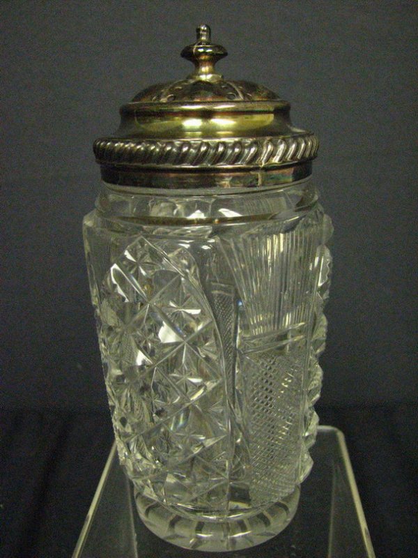 ANTIQUE CUT GLASS SUGAR SHAKER MUFFINEER