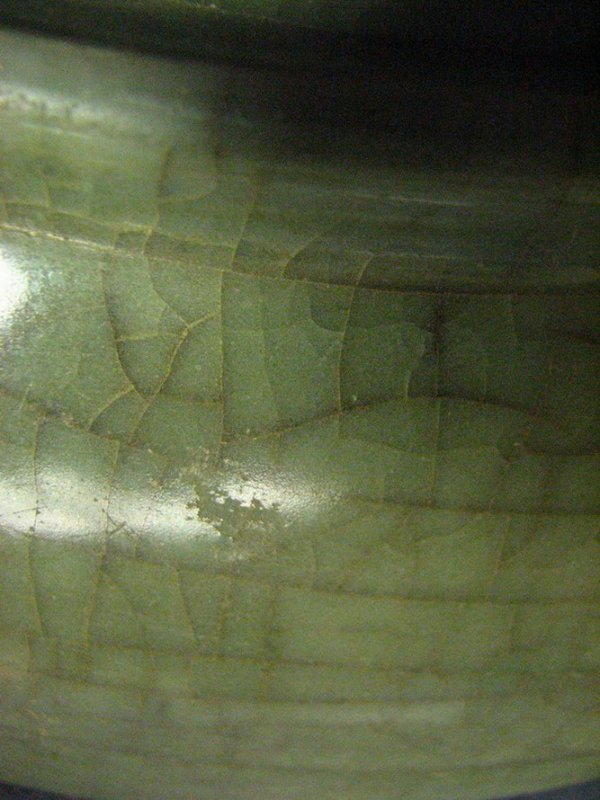 LARGE CHINESE EXPORT POTTERY BOWL CELEDON - 5