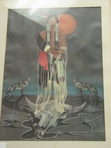 192: BLACKBEAR BOSIN LITHOGRAPH NIGHT SINGERS