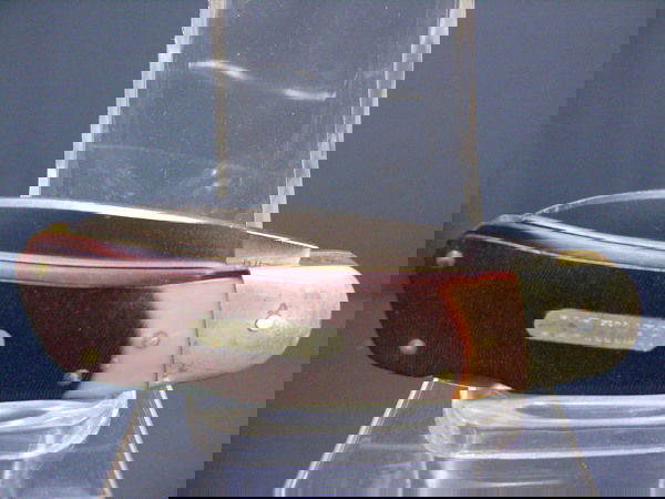 SCHRADE 510T LOCKBACK POCKET KNIFE OLD TIMER: SCHRADE 510T LOCKBACK POCKET KNIFE OLD TIMER - 4 3/4'' closed length - unbreakable brown sawcut derlin handles - large full spear or drop point blade - brass linings, nickel silver bolsters & caps - o